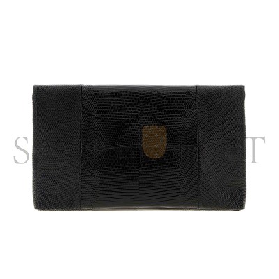 YSL CASSANDRE LARGE ENVELOPE POUCH IN LIZARD-EMBOSSED LEATHER 769307 (29.5*18*4.5cm)